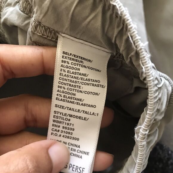 James Perse Neutral Green Stretch Cotton Twill Pull On Casual Pants 1 S - Picture 7 of 8